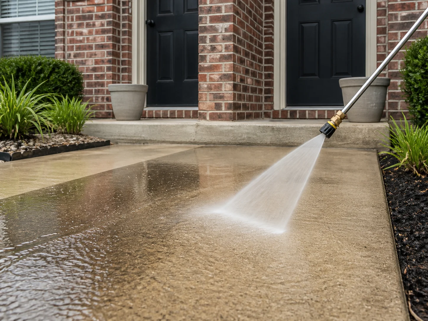 Clean concrete entrance at a residential rental property in Temple, Texas